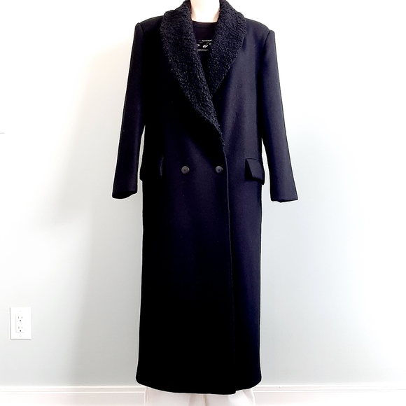 🅱️🅾️G🅾️ Le Chateau long black wool coat - Picture 1 of 7